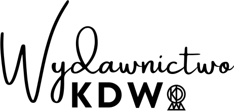 Czarne logo Wydawnictwa KDW z pełną nazwą
